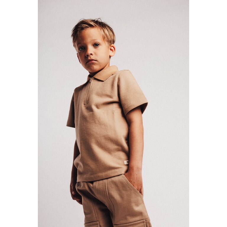 Baje Studio BAJE polo jongen Hervas Taupe Cafe taupe (valt groot)