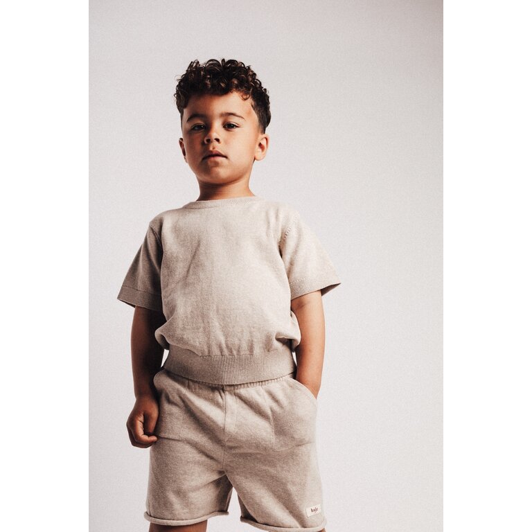 Baje Studio BAJE T-shirt jongen Cruz Sand Melange beige (valt groot)