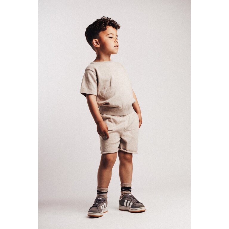 Baje Studio BAJE korte broek jongen Sebastian Sand Melange beige (valt groot)