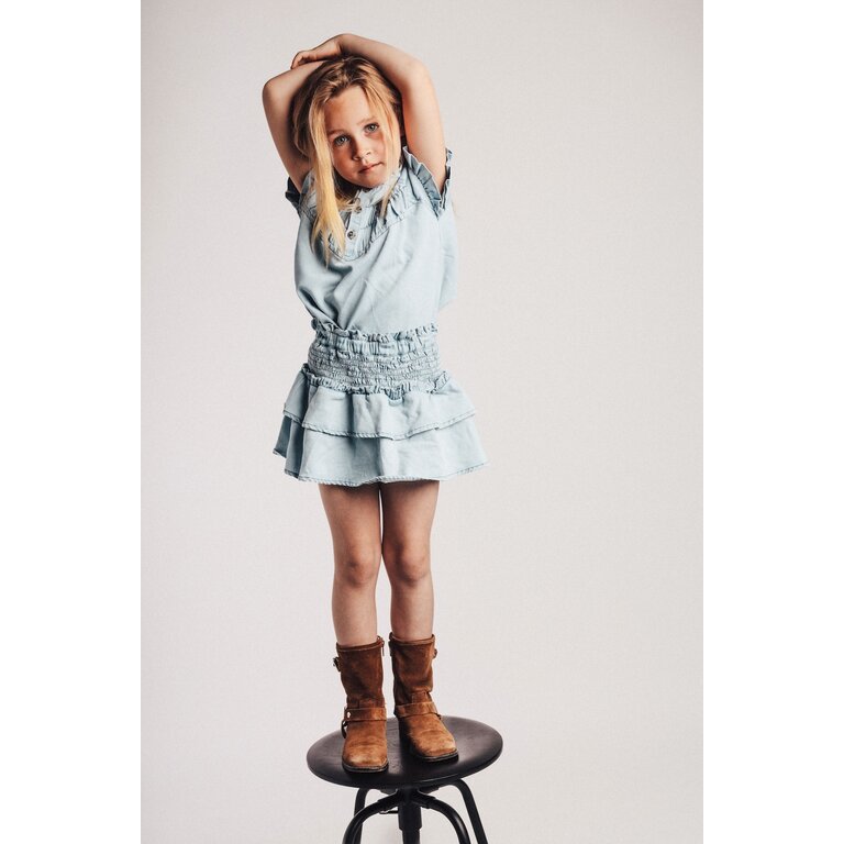 Baje Studio BAJE rokje meisje Yille Blue Denim Light blauw (valt groot)