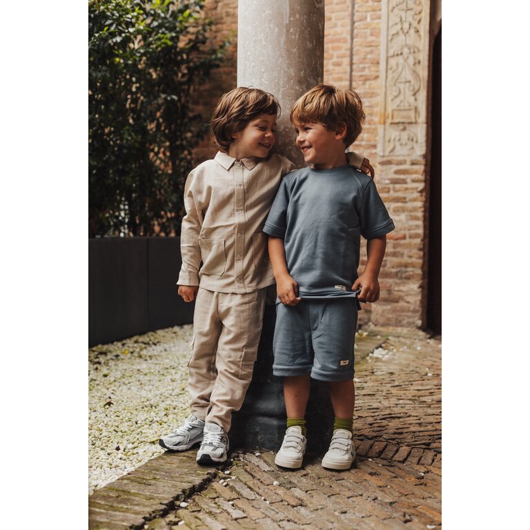 Baje Studio BAJE blouse lange mouw jongen Mace Beige (valt groot)