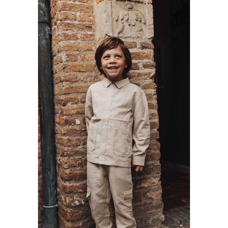 Baje Studio BAJE blouse lange mouw jongen Mace Beige (valt groot)