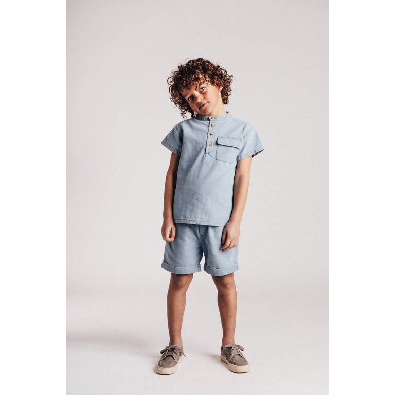 Baje Studio BAJE korte broek jongen Maan Blue Denim blauw (valt groot)