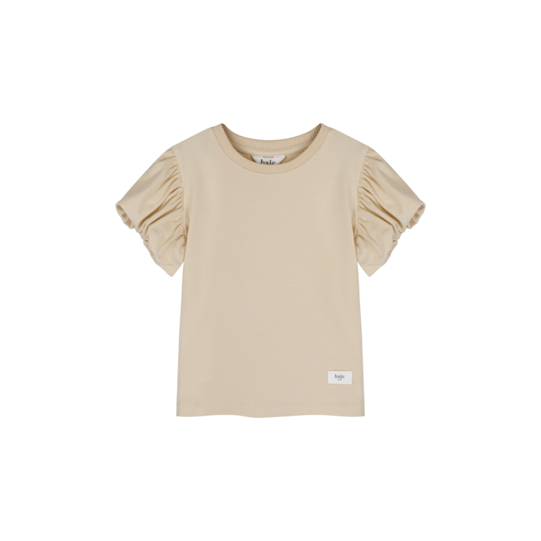 Baje Studio BAJE top meisje Valencia korte mouw Creme Fawn beige shirt (valt groot)
