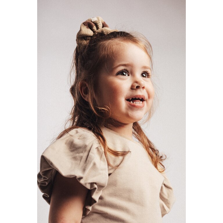 Baje Studio BAJE top meisje Valencia korte mouw Creme Fawn beige shirt (valt groot)