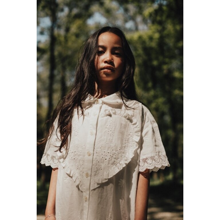 Baje Studio BAJE jurkje meisje Lous korte jurk off-white wit (valt groot)