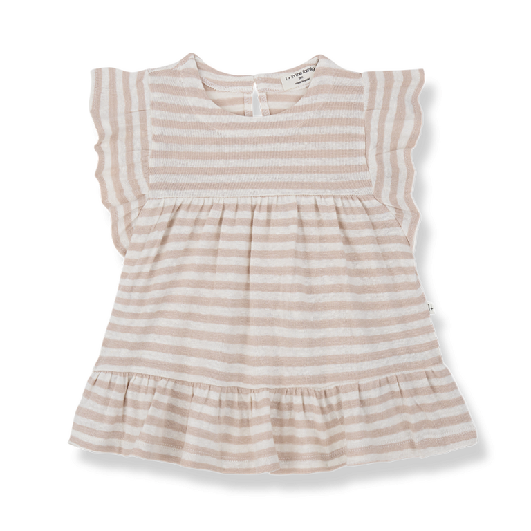 1+ in the family 1+ IN THE FAMILY jurk baby Canadell Blossom roze zomerjurk