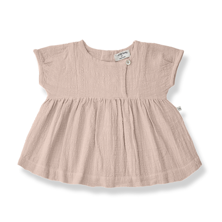 1+ in the family 1+ IN THE FAMILY jurk baby Gualta Rose roze zomerjurk