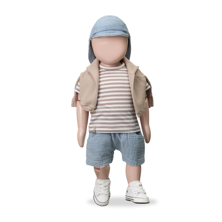 1+ in the family 1+ IN THE FAMILY korte broek baby Anafi denim blauw