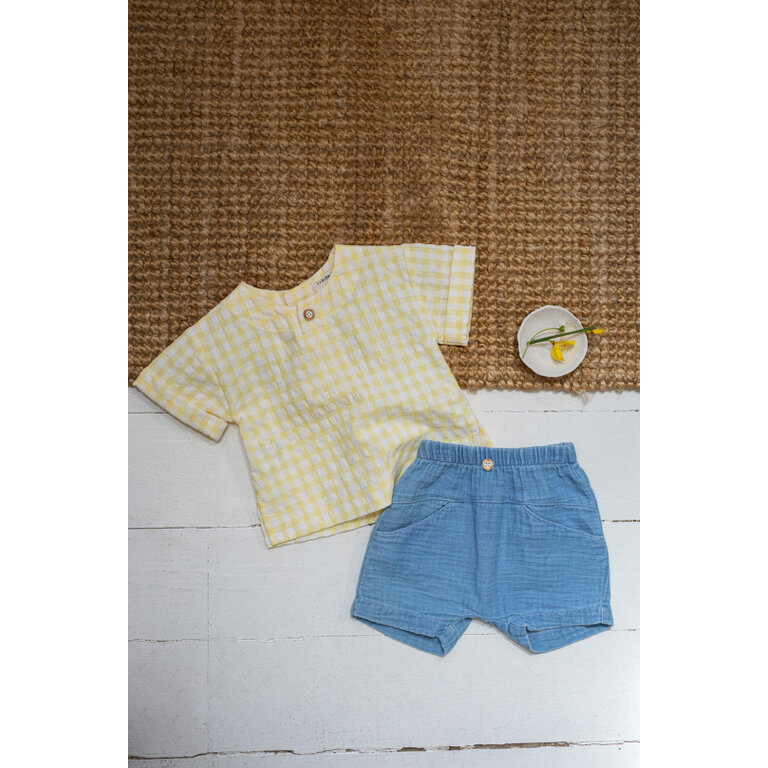 1+ in the family 1+ IN THE FAMILY korte broek baby Anafi denim blauw