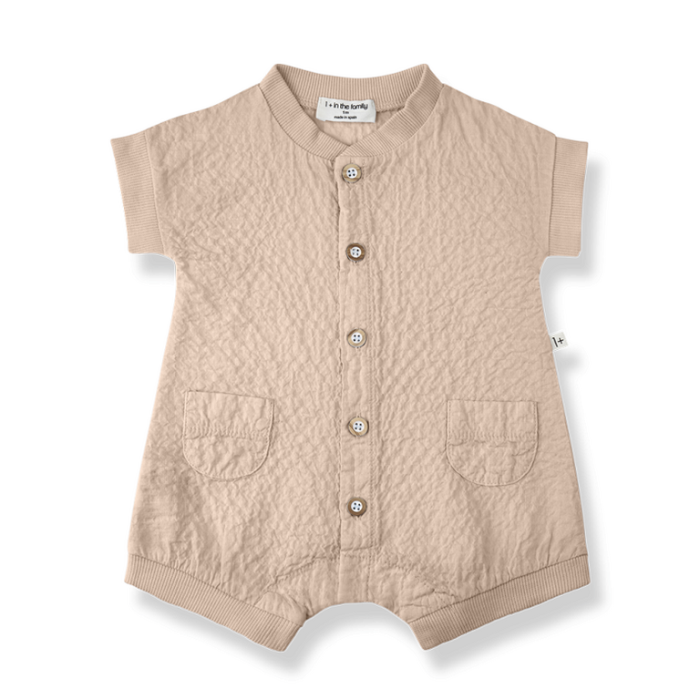 1+ in the family 1+ IN THE FAMILY boxpakje - jumpsuit baby Filipos taupe bruin