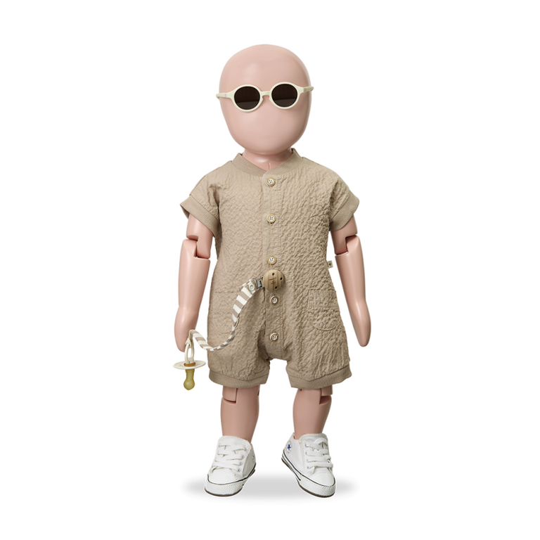 1+ in the family 1+ IN THE FAMILY boxpakje - jumpsuit baby Filipos taupe bruin