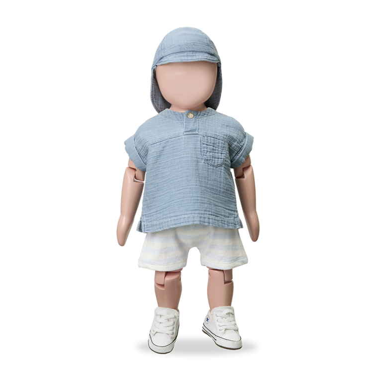 1+ in the family 1+ IN THE FAMILY korte broek baby Feres Misty Blue blauw