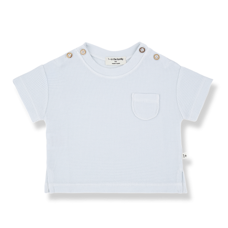 1+ in the family 1+ IN THE FAMILY shirt baby Delion Misty Blue blauw