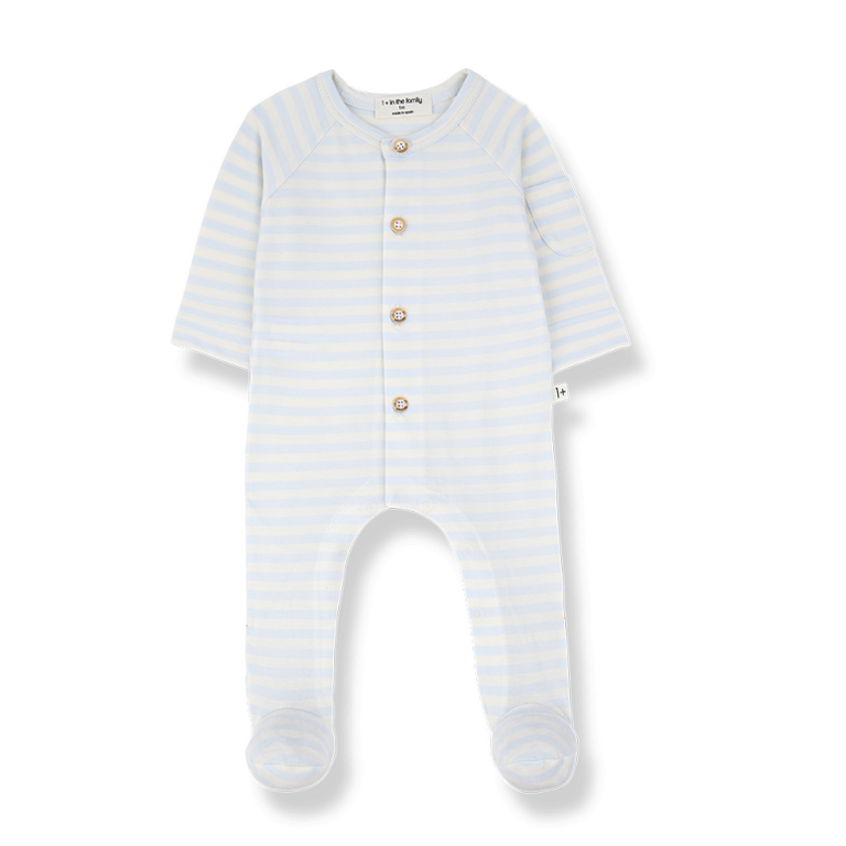 1+ in the family 1+ IN THE FAMILY boxpakje - jumpsuit baby Felip Misty Blue blauw