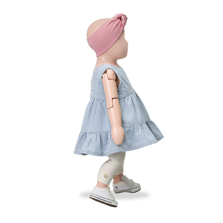 1+ in the family 1+ IN THE FAMILY jurk baby Galdana denim spijkerjurk blauw