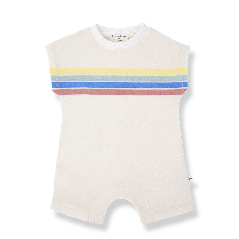 1+ in the family 1+ IN THE FAMILY jumpsuit baby Campos off-white wit boxpakje