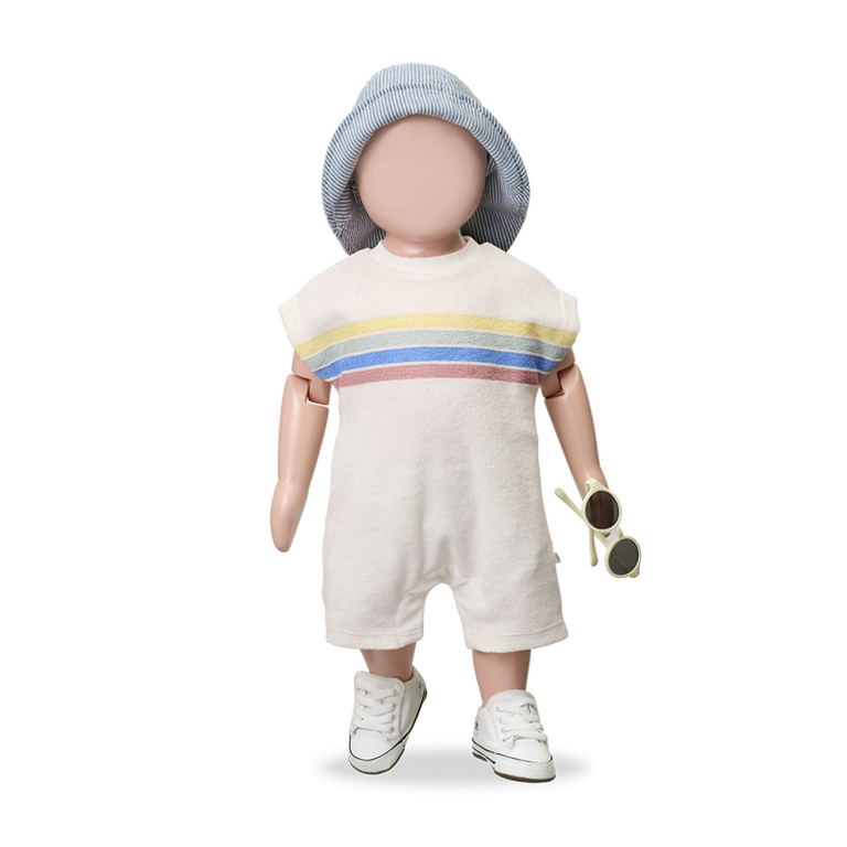 1+ in the family 1+ IN THE FAMILY jumpsuit baby Campos off-white wit boxpakje