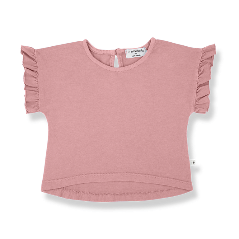 1+ in the family 1+ IN THE FAMILY shirt baby Campanet Strawberry roze