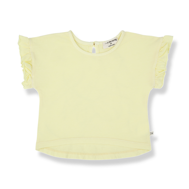 1+ in the family 1+ IN THE FAMILY shirt baby Campanet Lemon geel