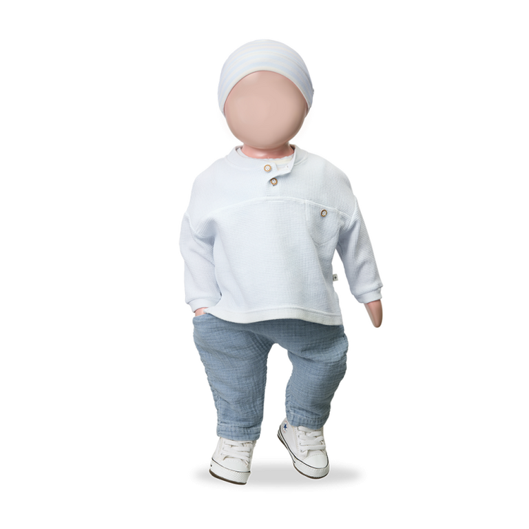 1+ in the family 1+ IN THE FAMILY muts baby Gio Misty Blue blauw beanie