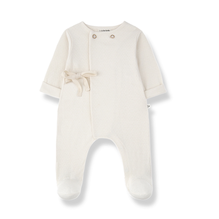 1+ in the family 1+ IN THE FAMILY jumpsuit baby Baptiste ecru wit boxpakje