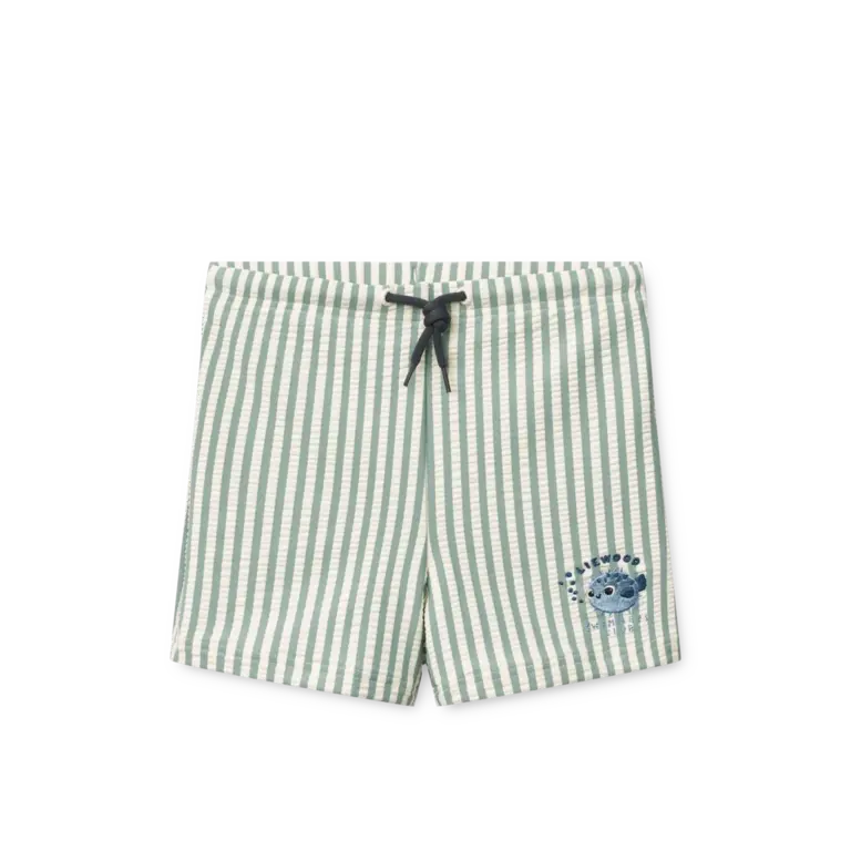 LIEWOOD Liewood | Otto Seersucker Swim Pants | Stripe Peppermint