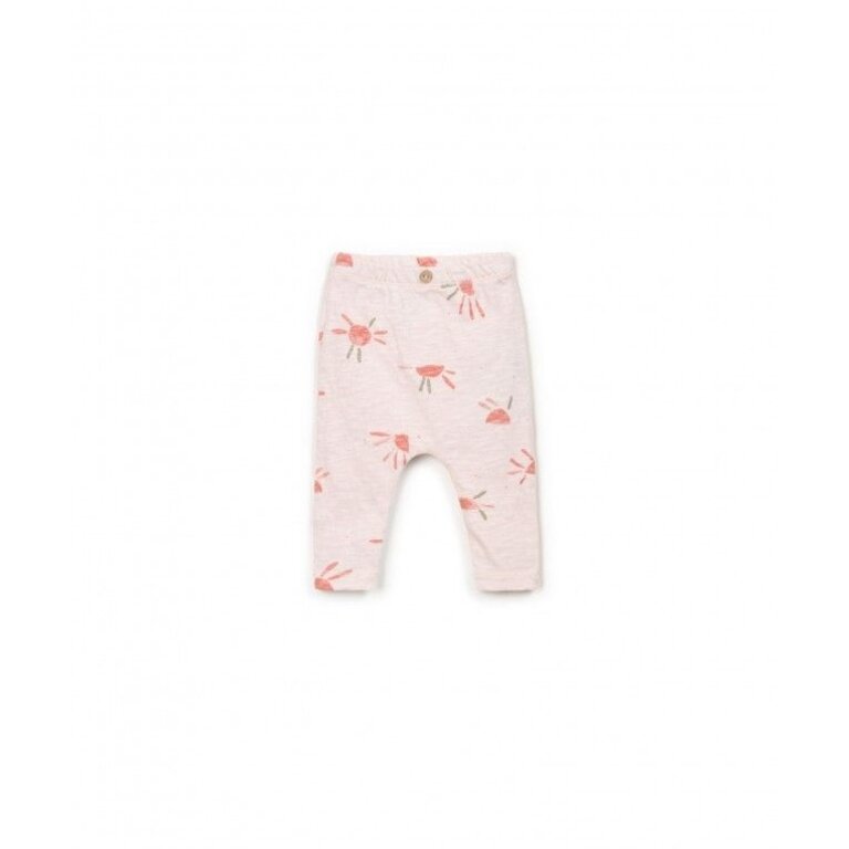 PLAY UP PLAY UP rib legging meisje Floral (roze met bloemenprint)