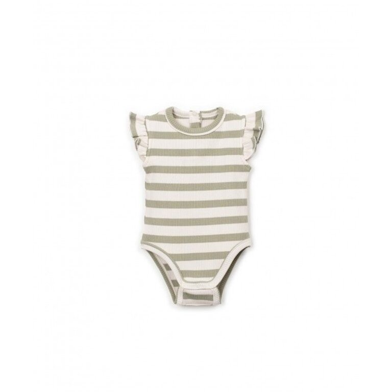 PLAY UP PLAY UP romper meisje rib gestreept (olijfgroen)