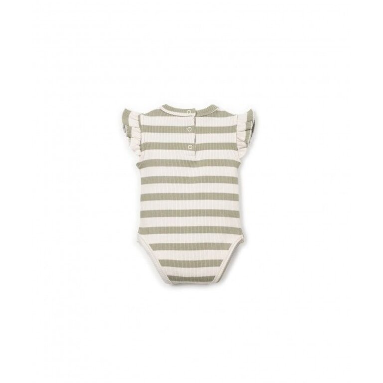 PLAY UP PLAY UP romper meisje rib gestreept (olijfgroen)