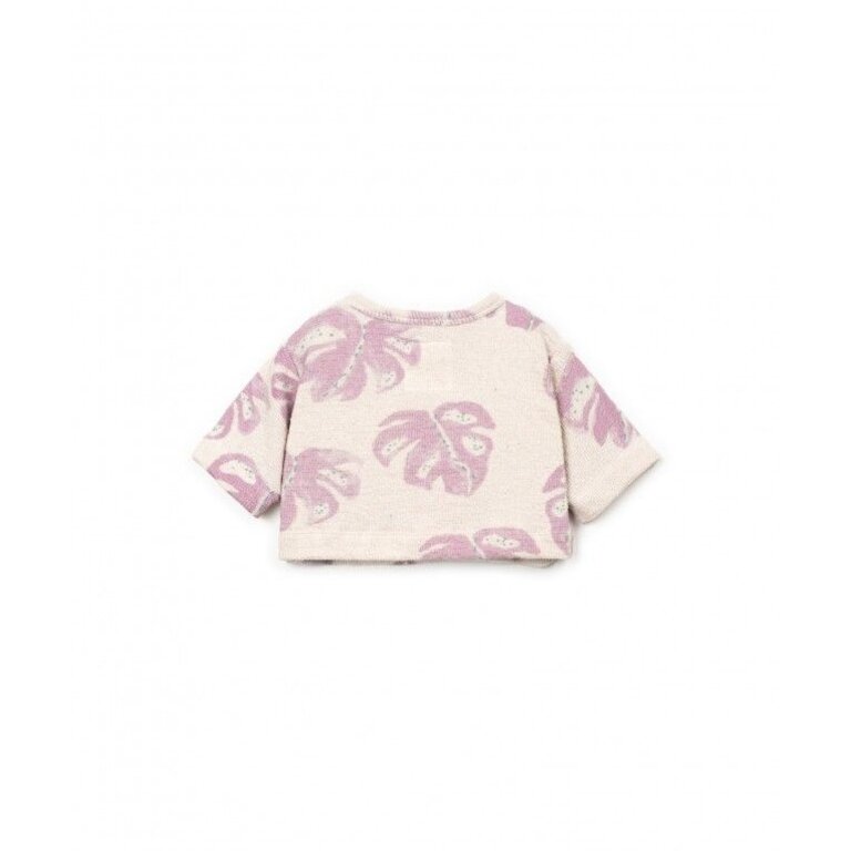 PLAY UP PLAY UP trui meisje Printed Jersey Monstera (lichtbeige met paarse print)