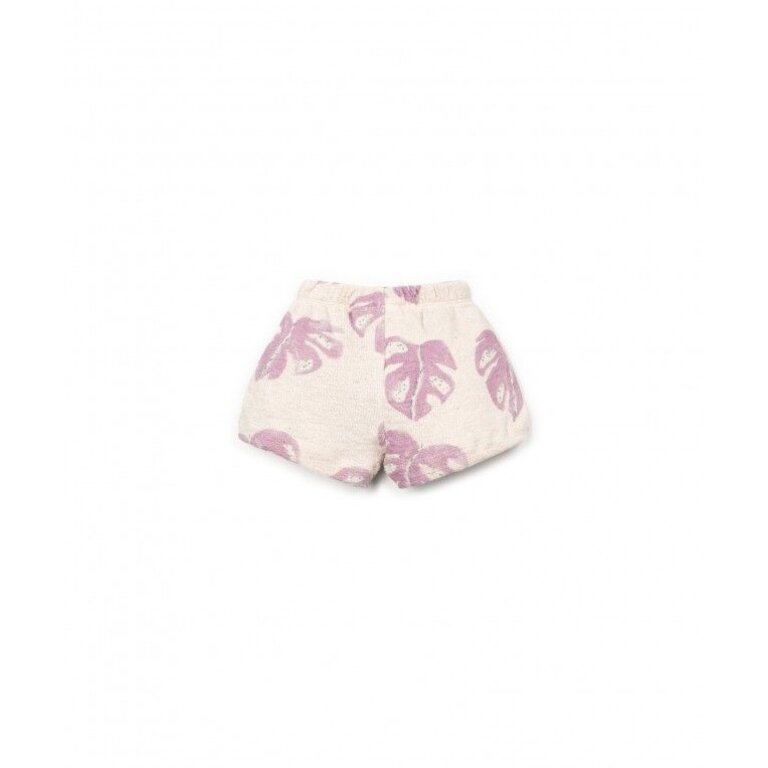 PLAY UP PLAY UP korte broek meisje Printed Jersey Monstera (lichtbeige met paarse print)
