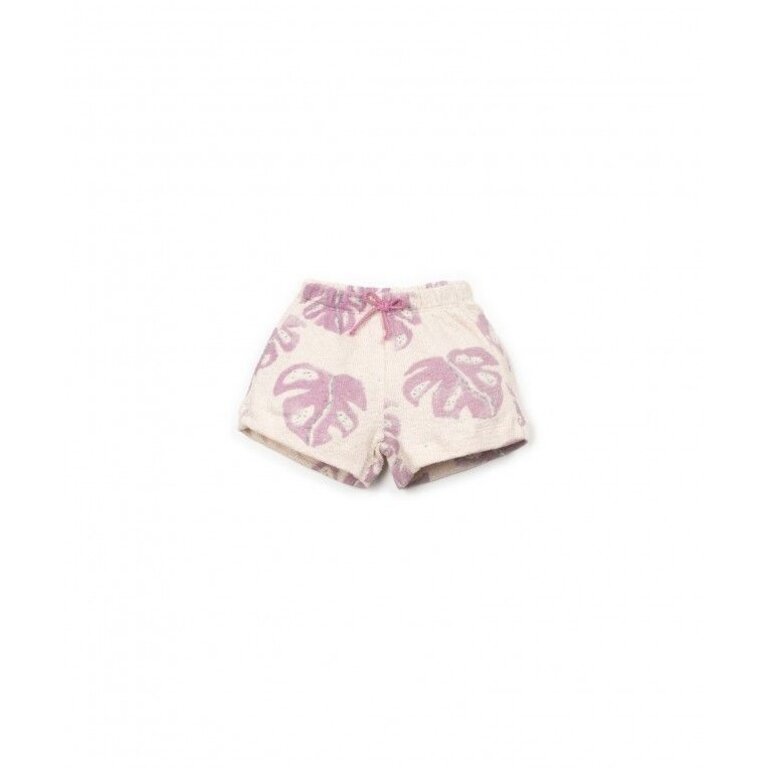 PLAY UP PLAY UP korte broek meisje Printed Jersey Monstera (lichtbeige met paarse print)
