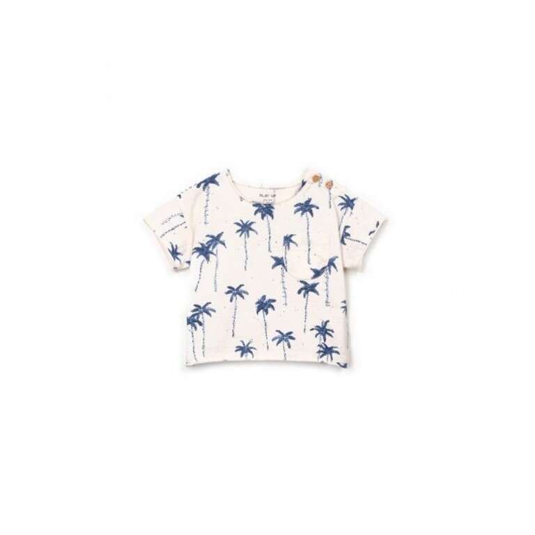 PLAY UP PLAY UP T-shirt jongen Printed Jersey Bio Resin Palm (beige met print)