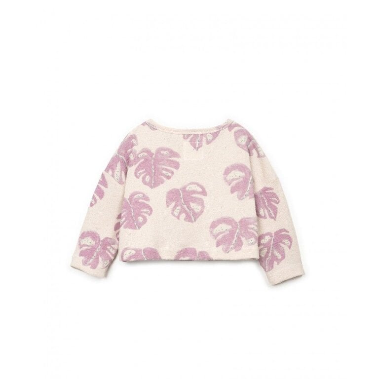 PLAY UP PLAY UP trui kind Printed Jersey Monstera (lichtbeige met roze print)