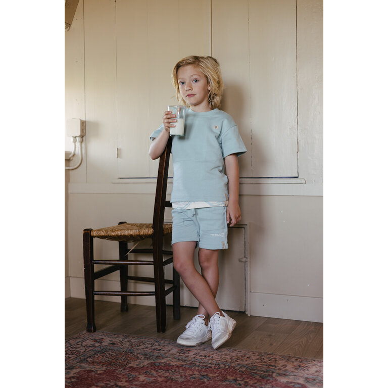 Levv LEVV korte broek jongen Bryson short Dark Petrol aquablauw