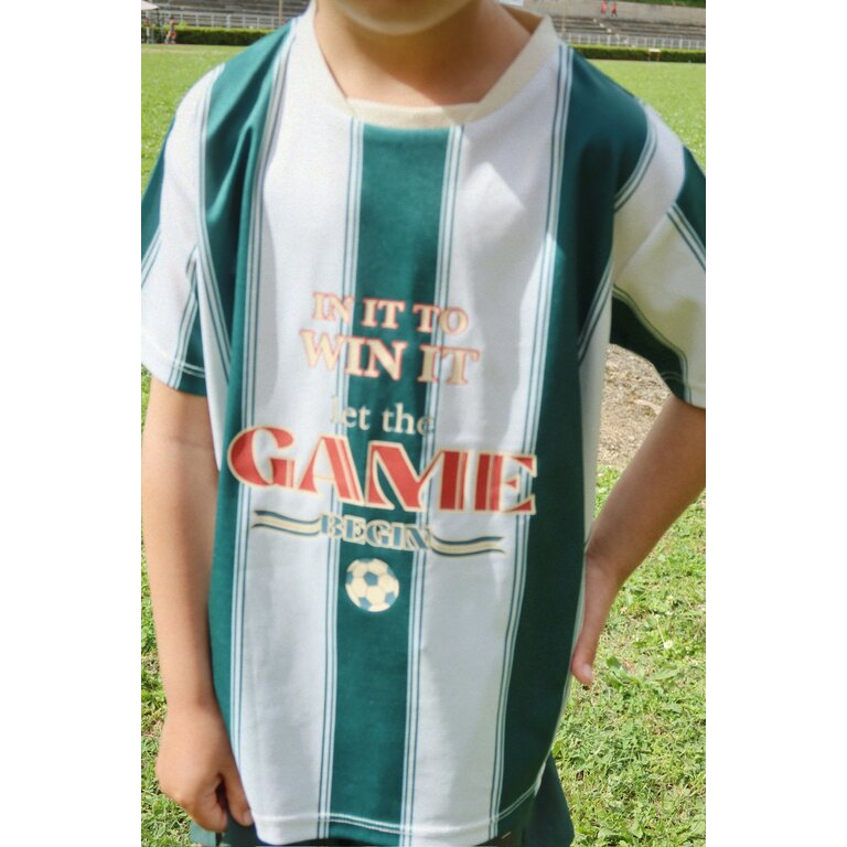 Konges Sløjd KONGES SLØJD sportshirt kind Class Stripe Green groen gestreept shirt