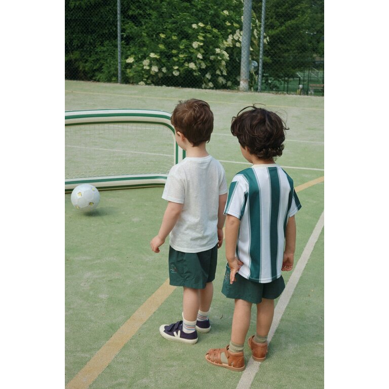 Konges Sløjd KONGES SLØJD sportshirt kind Class Stripe Green groen gestreept shirt