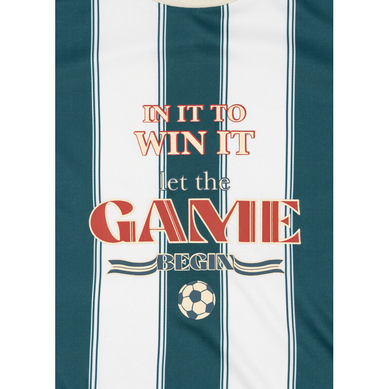 Konges Sløjd KONGES SLØJD sportshirt kind Class Stripe Green groen gestreept shirt