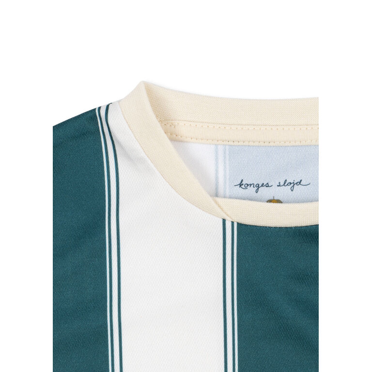 Konges Sløjd KONGES SLØJD sportshirt kind Class Stripe Green groen gestreept shirt