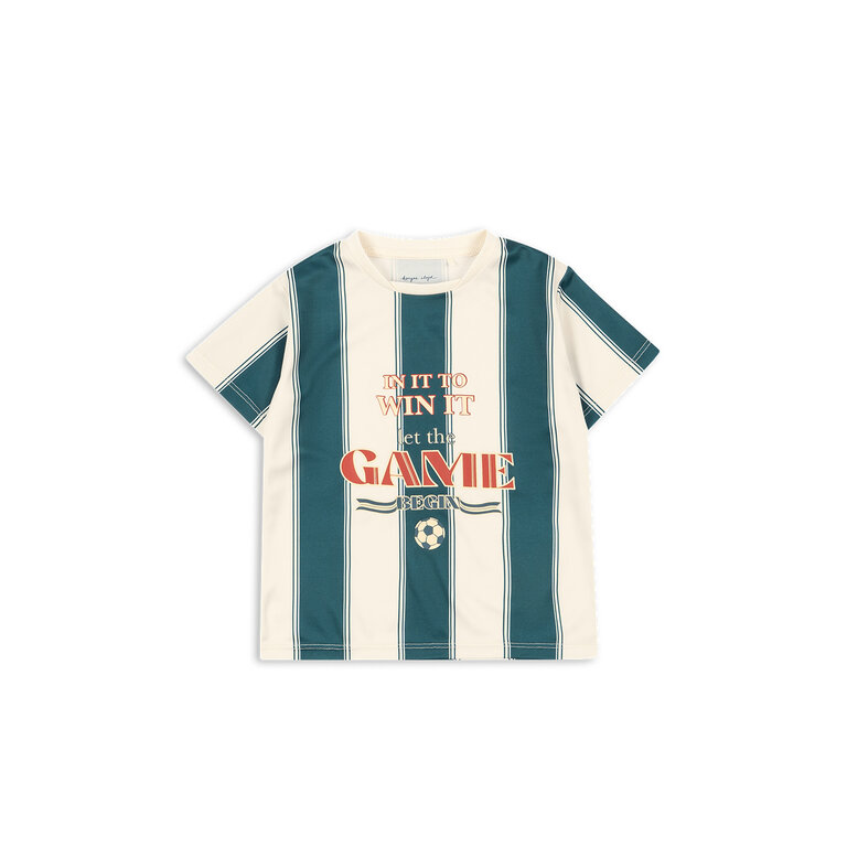 Konges Sløjd KONGES SLØJD sportshirt kind Class Stripe Green groen gestreept shirt