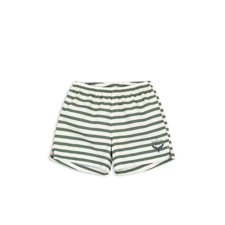 Konges Sløjd Konges Sløjd zwembroek kind Asnou Stripe Verti (groen horizontaal gestreept)