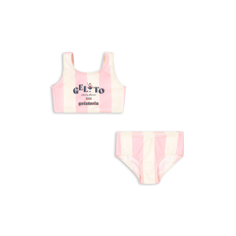 Konges Sløjd Konges Sløjd bikini kind Pomia Candy Rose Stripe (roze wit gestreept)