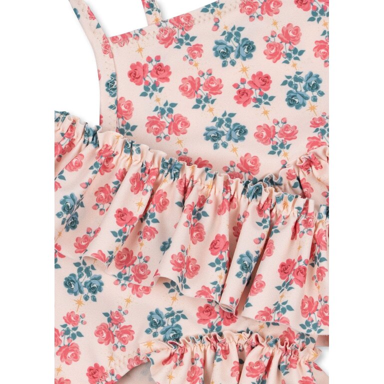 Konges Sløjd Konges Sløjd bikini kind Manuca Frill Lumina Rose (bloemenprint roos ruches)