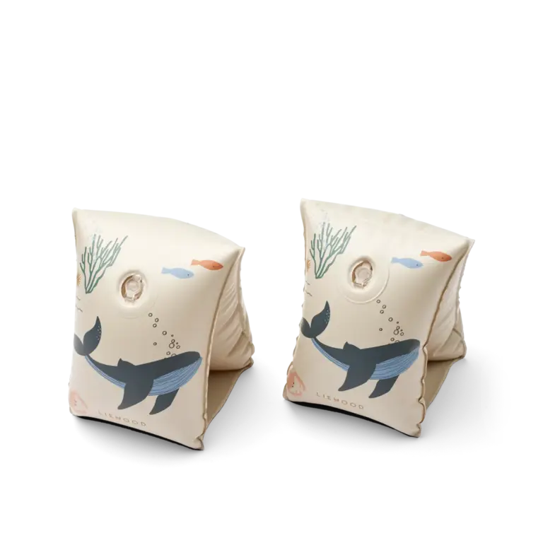 LIEWOOD LIEWOOD zwembandjes kind Shirley Sea Creature Sandy (beige met print) 2-pack