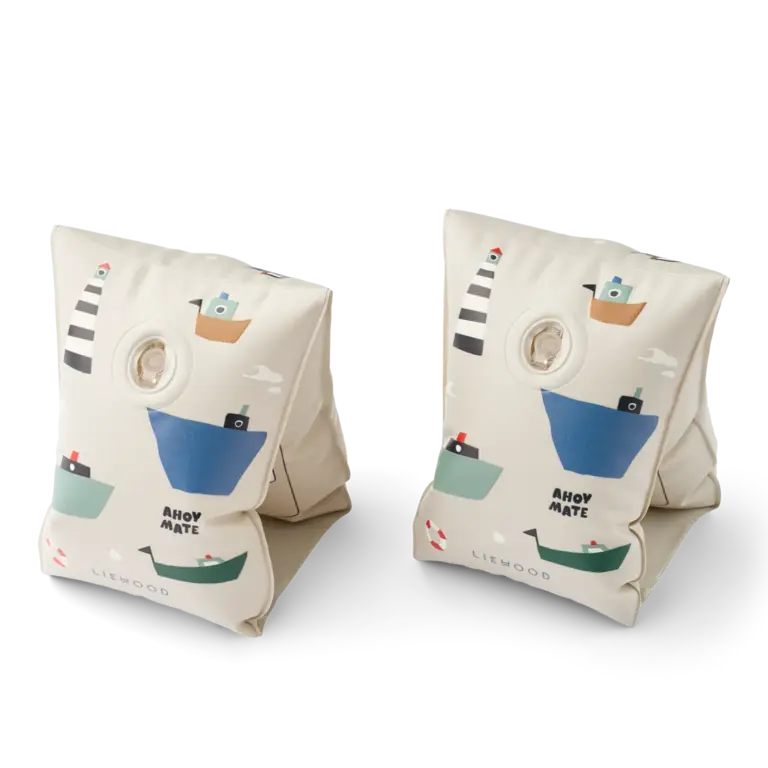 LIEWOOD LIEWOOD zwembandjes kind Shirley Sailing Sandy (beige met print) 2-pack