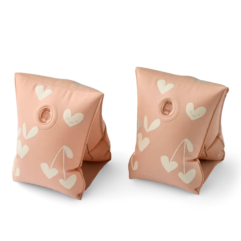 LIEWOOD LIEWOOD zwembandjes kind Shirley Sweethearts Pale Tuscany (roze met print) 2-pack