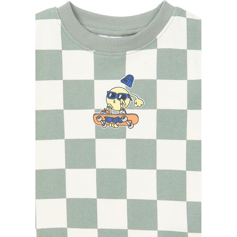 The New The New T-shirt kind Sebastian Tee (aqua grijs met print)