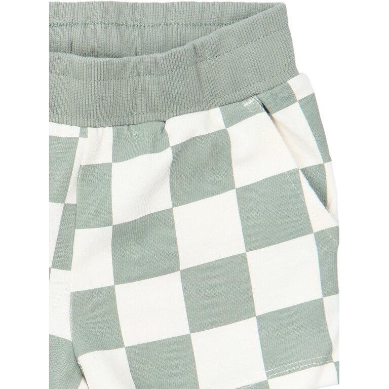 The New The New korte broek kind Sebastian (aqua grijs met print)