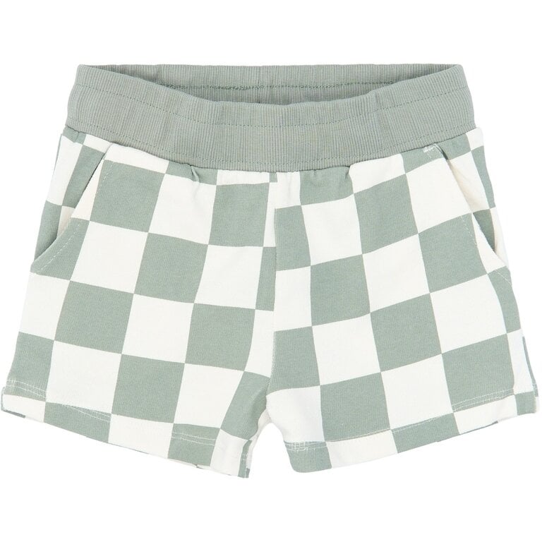 The New The New korte broek kind Sebastian (aqua grijs met print)